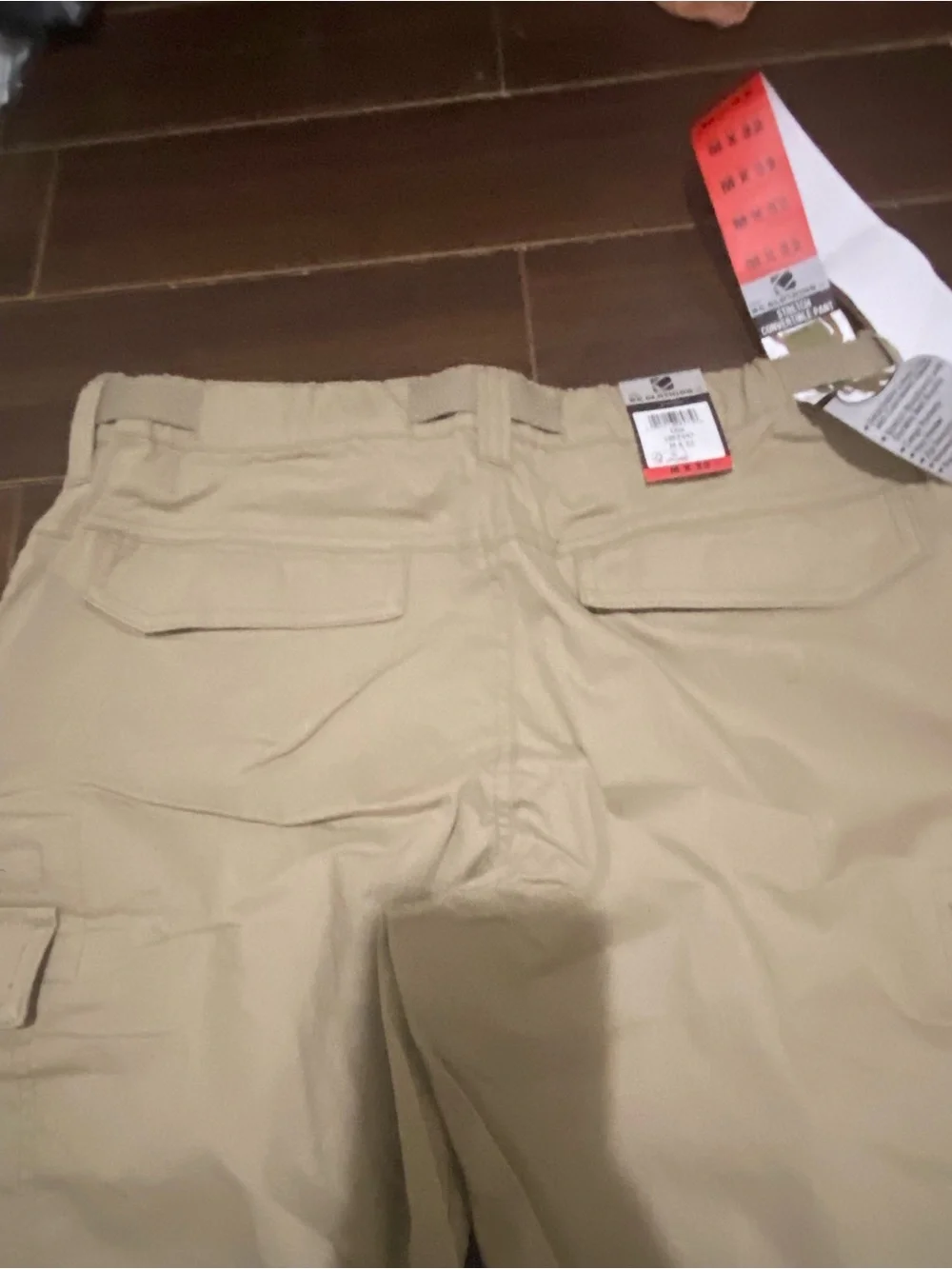 BC Clothing Men's Convertible Pants Hiking Cargo Belted, Tan, Size: M x 32